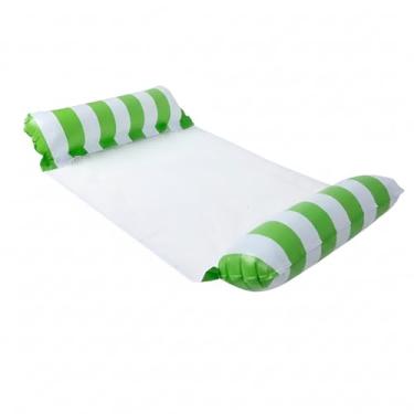 Imagem de Boia Flutuante Tipo Rede para Piscina, Listras Coloridas, PVC e Nylon, 120x80cm, Suporta 70kg, Dobrável, Ideal para Adultos e Crianças Acima de 10 Anos