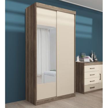 Imagem de Guarda Roupa 2 Portas De Correr/Espelho Castanho/off White