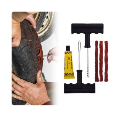 Imagem de Kit reparador de pneu carro e moto sem câmara tira reparo emergencial furo borracha furado