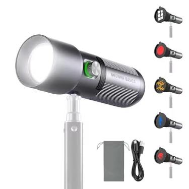 Imagem de Lanterna Fotográfica RGB 10W – 4 Cores, 20 Filtros Gobo, Bateria 7500mAh, Holofote LED Portátil para Gravação de Vídeo e Conteúdo