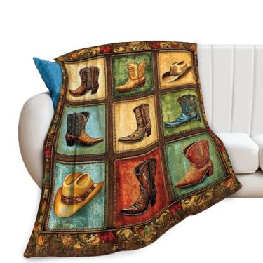 Imagem de Cobertor caubói ocidental, cobertor de vaqueira, cobertores de flanela do sudoeste, para mulheres, homens, meninos, meninas, amantes, adultos, roupa de cama macia, presente para sofá-cama, escritório