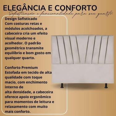 Imagem de Cabeceira Cama Box Solteiro 90 Cm Lizza Em Corino Com Frame Bege