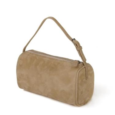 Imagem de Bolsa de ombro única com alça ajustável pele ovelha veludo e forro lã porta-canetas para uso diário carregar à mão ou no