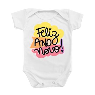 Imagem de Body de Bebê Roupinha Feliz Ano Novo Menino Menina Colorido Presente T