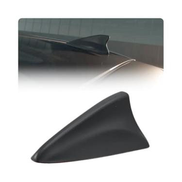 Imagem de Antena tubarão preto fosco universal Shark Fin AM/FM conexão rádio funcional carro brilho acessório Barbatana
