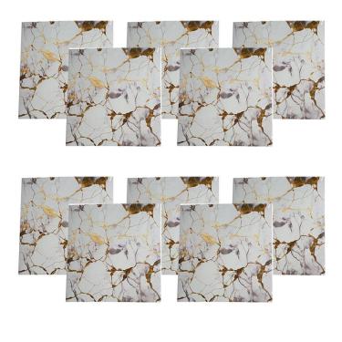Imagem de Placa Adesiva Marmore 3D Kit 10 uni Autocolante Papel de Parede Quarto Sala Cozinha Banheiro Moderno Reforma