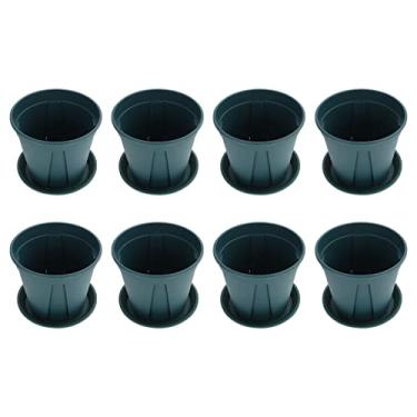Imagem de 8sets Thick Root Control Pots Breathable Planting Containers for and Nursery Pots Drainage Tray for Home Gardening and Transplanting(Green 2)