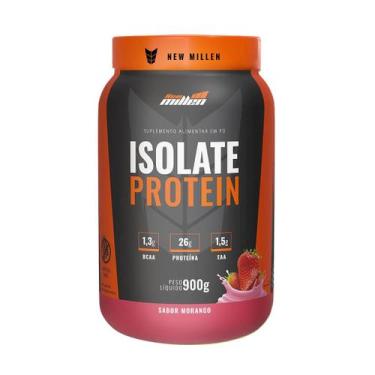 Imagem de Whey isolado protein morango 900g pote 26g proteina new - NEW MILLEN