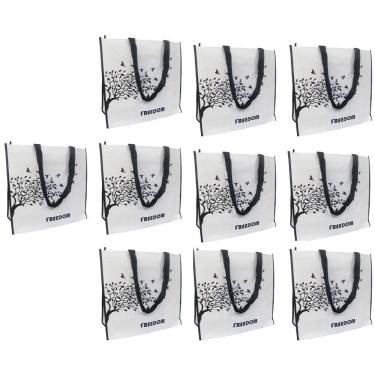 Imagem de Bolsa Ecobag Ecologica Kit 15 Uni Sacola De Ombro Compras Mercado Dobravel Reutilizavel Retornavel