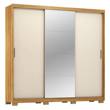 Imagem de Guarda Roupa Casal Dalila 32415pe Cinamon Touch Off White Flex Com Pés - Demóbile