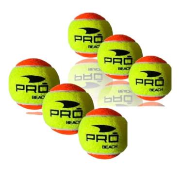 Imagem de Kit com 6 Unidades Bola Beach Tennis PRO Stage 2 Aprovada ITF Beach Tenis Praia Treino