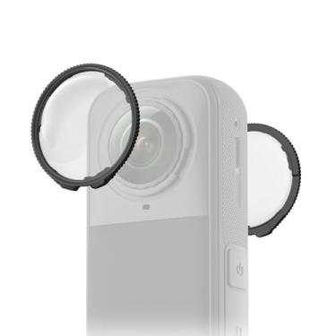 Imagem de Vikye Protetor de lente de substituição para Insta360 X5, 2 peças de capa de lente de câmera com vidro óptico de dureza 9H e revestimento resistente à água para Insta360 X5