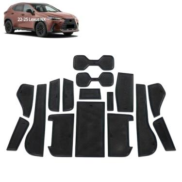 Imagem de Erivis Tapete de porta de carro para Lexus NX 350/250/350h/450h 2022-2025 2026 acessórios antiderrapante interior almofada de vedação ranhura de borracha compartimento porta console central suporte de