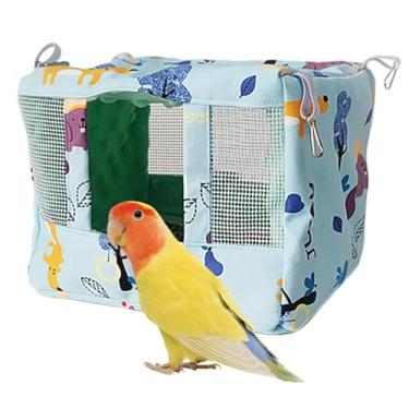 Imagem de Cama de pássaro para gaiola, cama de ninho de pássaro respirável com tapete legal, barraca de animal de estimação para periquito, calopsitas Lovebird, cacatua, hamster, chinchila