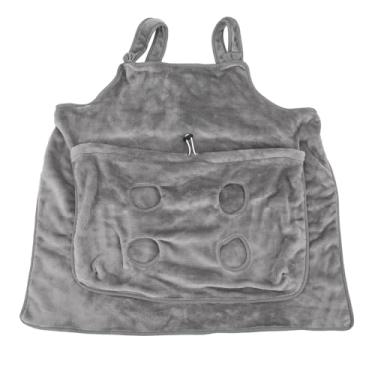 Imagem de Avental para transportar animais de estimação, saco de dormir ajustável com bolso grande para cães pequenos e gatos, tecido de flanela confortável para viagem