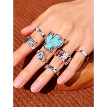 Imagem de Anéis empilháveis para mulheres, anel de noivado moissanite, alianças de casamento de ouro grosso, joia turquesa boêmia, Medium, Latão, Sem pedra preciosa