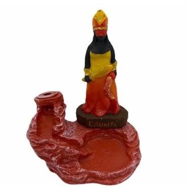 Imagem de Incensário Cascata Egunitá Laranja 12 Cm Em Resina - Lua Mística - 100