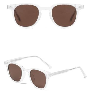 Imagem de VFDHN Óculos de Sol Femininos e Masculinos em Acetato TR90 com Rebites e Lentes Polarizadas Cinza Transparente (3)