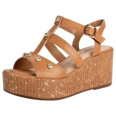 Imagem de Sandália Feminina Macia Ajustável Anabela Média Dakota-Feminino