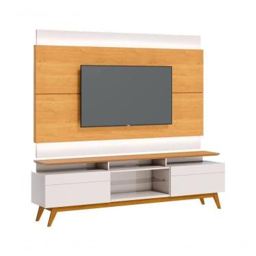 Imagem de Rack Com Painel Classic +2g 2.2 Com Led Nature Com Off White - Imcal Móveis