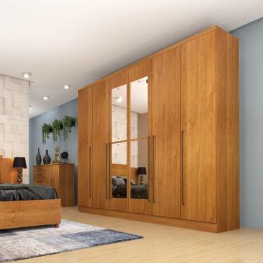 Imagem de Guarda Roupa Sevilla Casal 6 Portas Com Espelho Tcil Cor:cinamomo