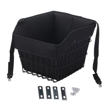 Imagem de menolana Cesta de bicicleta, organizador de artigos diversos, estável, triciclo de arame de metal fácil de instalar com bolsa de forro, cesta de carga para, Style C