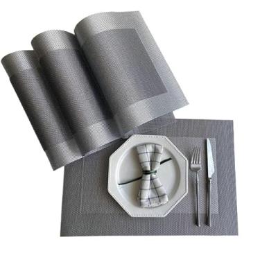 Imagem de Conjunto De Jogos Americanos Para Mesa De Jantar - Jogos Americanos De Tecido(KIT 4 Prata)