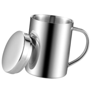 Imagem de menolana Caneca térmica de camping, leve, para água, chá e café, com alça, ideal para viagens, mochilão, culinária e fogueiras, 400ml