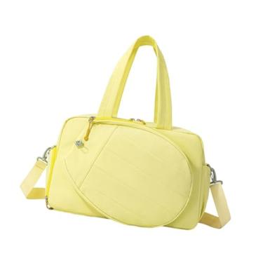 Imagem de Colaxi Bolsa para raquete de tênis, ideal para academia, com alças de ombro e de mão. Leve e com compartimento para sapatos, Amarelo