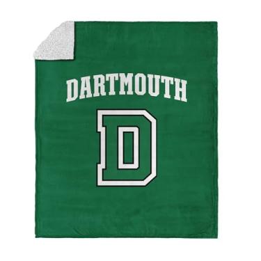 Imagem de Cobertor Dartmouth College Big Green NCAA Silk Touch sherpa, lã ultramacia, logotipo oficial do time da Ivy League, roupa de cama aconchegante de pelúcia para dormitório, sofá ou conforto de dia de