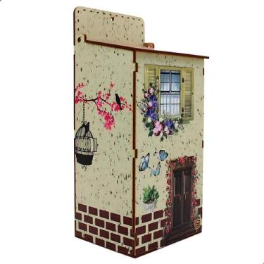 Imagem de Organizador de Sacolas Puxa Saco Casinha MDF Decorativo para Cozinha o