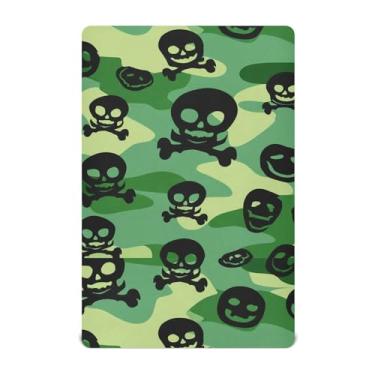 Imagem de Wassud Lençóis de berço respiráveis Black Skulls, capa de colchão de berço com elástico 71 x 132 cm, lençol de bebê neutro para meninos e meninas (serve para berço padrão e pacote e brincadeira)