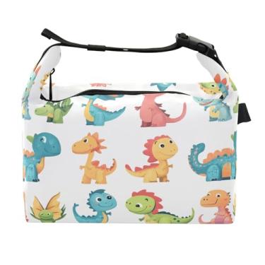 Imagem de STAYTOP Lancheira de dinossauro de desenho animado com fivela, lancheira isolada para meninos e meninas, lancheira térmica para trabalho escolar