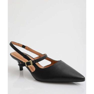 Imagem de Scarpin Feminino Slingback Salto Fino Vizzano-11250, 37, Preto