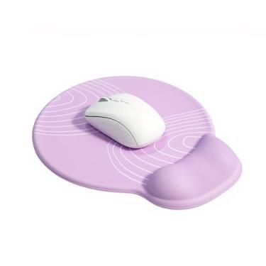 Imagem de Tscuite Mouse pad ergonômico com descanso de pulso em forma de ervilha – com suporte preenchido com gel, ideal para uso em laptop e desktop no escritório, jogos (roxo)