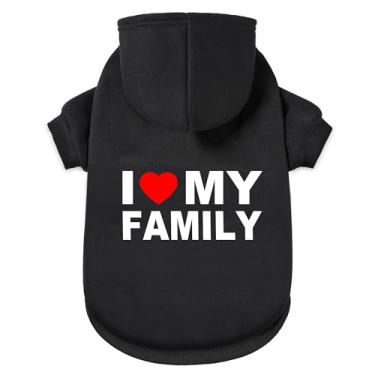 Imagem de GreenJoy Suéter de cachorro com capuz para cachorro casaco de clima frio moletom com capuz para filhotes, gatos, cães pequenos, médios e grandes (preto (família), pequeno)