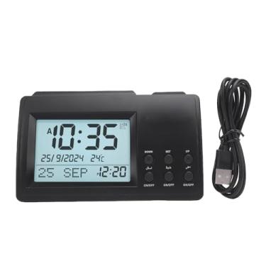 Imagem de Fafeicy Relógio de Mesa Digital, Display LCD Preto Com Cálculo Automático de Tempos de Oração para Casa e Mesquita, Formato 12/24 Horas, Suporte Ao Idioma Inglês árabe