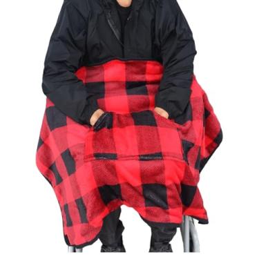 Imagem de Cobertor macio e aconchegante para joelhos, cobertor à prova de vento para cadeira de rodas, mantenha-se aquecido em ambientes internos e externos com design semi-embrulhado