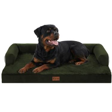 Imagem de Casa Paw Camas ortopédicas XXL para cães, à prova d'água, de espuma para ovos, para cães de todas as raças, 122 x 76 cm, sofá-cama lavável extra grande com capa removível e fundo antiderrapante