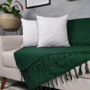 Imagem de Genérico, Kit Manta Para Sofá Verde + 2 Capas De Almofada Com Zíper Cor:05