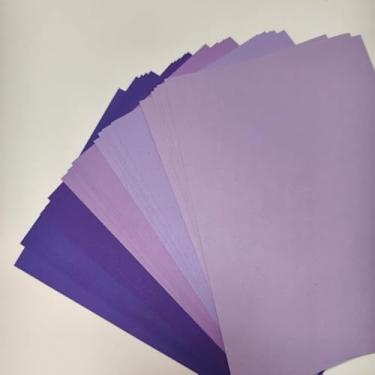 Imagem de Mini cartolina, tamanho A5 14,7 x 21 cm, 210 gsm, vários tons, 50 folhas (roxo, 5 tons)