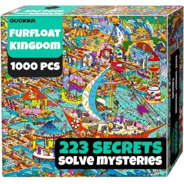 Imagem de QUOKKA 1000 Piece Puzzle for Adults – 223 Hidden Secrets, Engaging Audio Story, Snap-Tight Thick Pieces – Collect All Four Adult Puzzles in Series To Build One Epic Mystery Realm (Furfloat Kingdom)