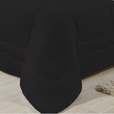 Imagem de Edredom Dupla Face 100% Algodão Malha Casal Gran Moratta 01 Peça - Cinza/Preto