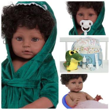 Imagem de Bebe Reborn Príncipe Corpo 100% Silicone Com Bolsa Itens - Cegonha Reb