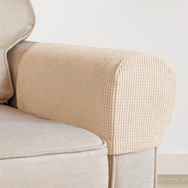 Imagem de Conjunto de 2 capas de apoio de braço, capas de poltrona elásticas para sofá, capas protetoras de móveis antiderrapantes, capas de braço de sofá de poliéster macio para poltrona reclinável de sofá, O