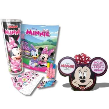 Imagem de DCL Livro Infantil Colorir Minnie Tubo C/Adesivo/Giz/Canetinha , Multi