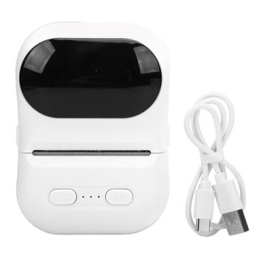 Imagem de Jiawu Impressora de Adesivos, Mini Impressora Térmica Portátil de Bolso, Máquina de Fazer Adesivos Sem Tinta Com Aplicativo, Fabricante de Etiquetas BT Impressão Instantânea (WHITE)