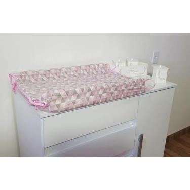 Imagem de Trocador De Cômoda Anatômico Americano Plastificado Triângulo Rosa - P
