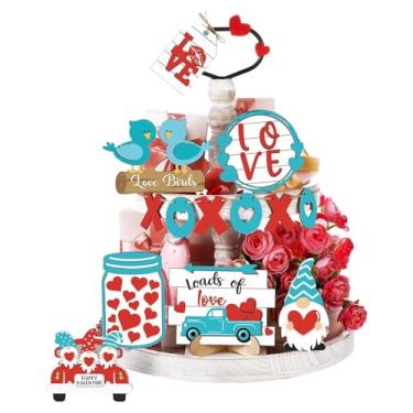 Imagem de Decoração de Bandeja de em Camadas - 9 Peças Para Centro De Mesa | Bandeja Decorativa Coração de,Para Sala Jardim Café Festas em Família