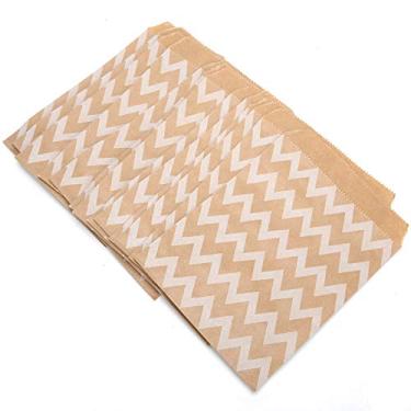 Imagem de Cryfokt Saco de Papel Kraft para Alimentos 25 Unidades, Embalagem Dobrável Durável para Lanches de Nozes Doces, Marrom para Design Personalizado, 6,3 X 5,1 pol., para Lanchonetes, Padaria, Casamento